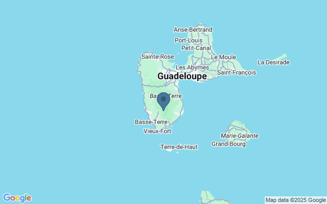 Kaart met locatie La Soufrière
